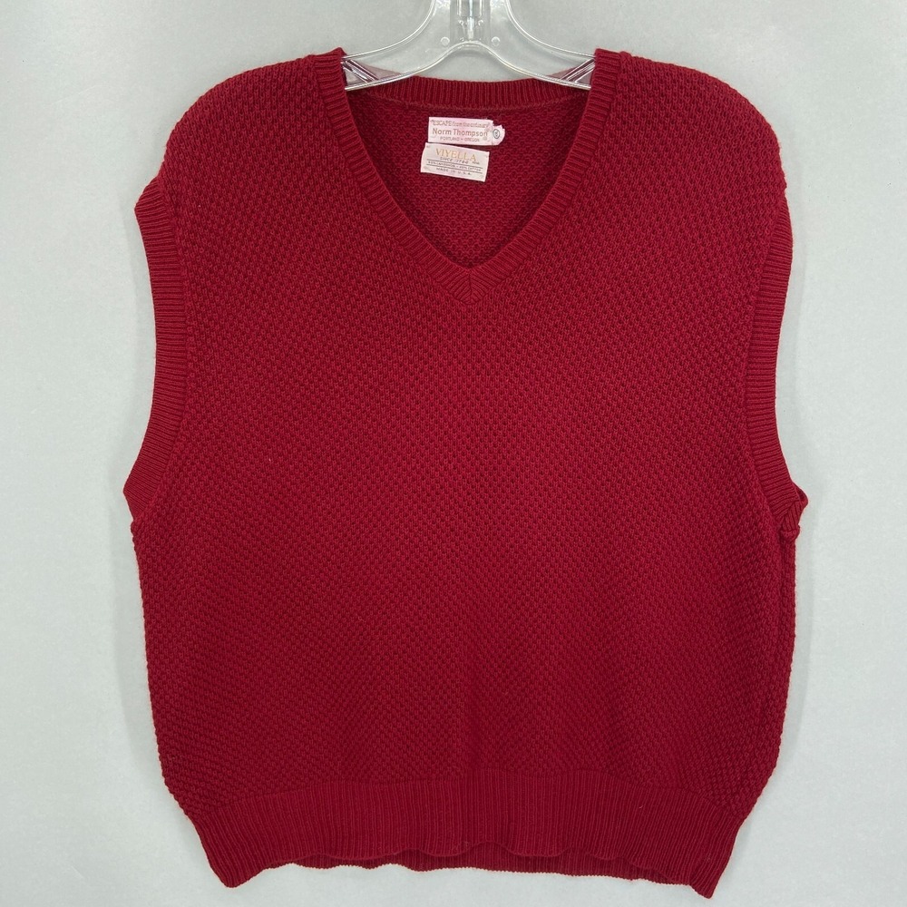 Viyella Sweater Vest Mens 2XL Pullover Lambswool Norm Thompson Made USA VTG‎